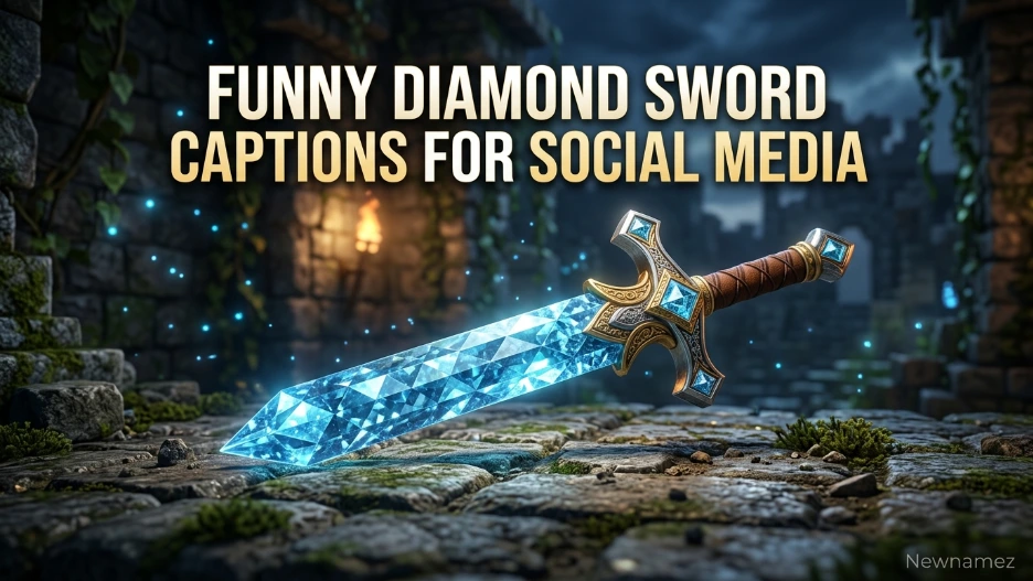 Funny Diamond Sword Captions for Social Media