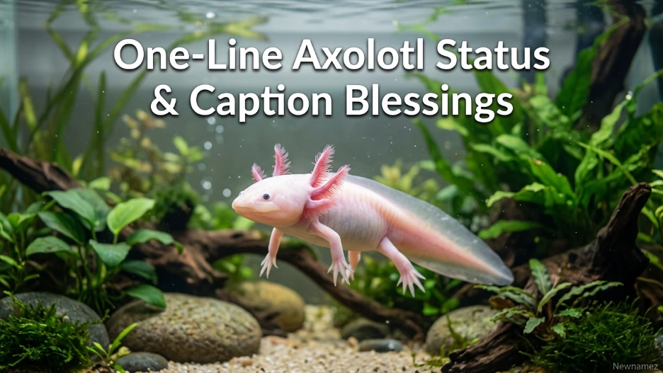 One-Line Axolotl Status & Caption Blessings